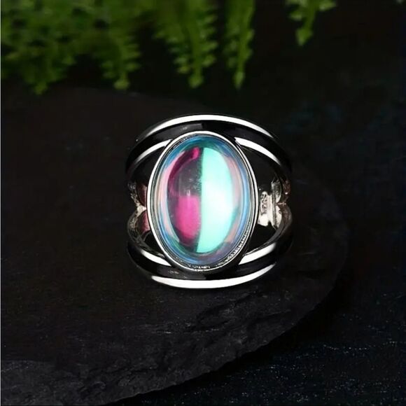 Colorful Moonstone Ring Vintage Boho unisex - Picture 2 of 4